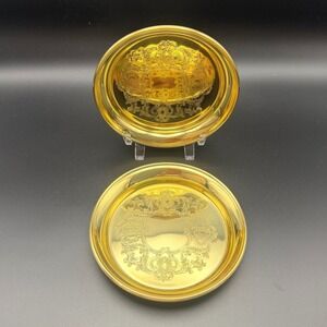 Baldwin Brass Etched Scroll Coasters Set of 2 4.5"
